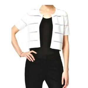 Calvin Klein Cardigan Sweater‎ Size Large White Cropped Open Front